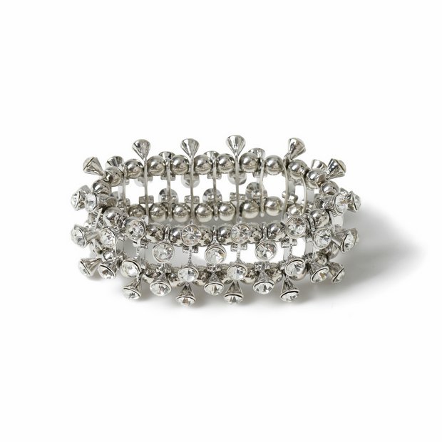 Freedom chunky crystal bracelet with silver studs, UK version