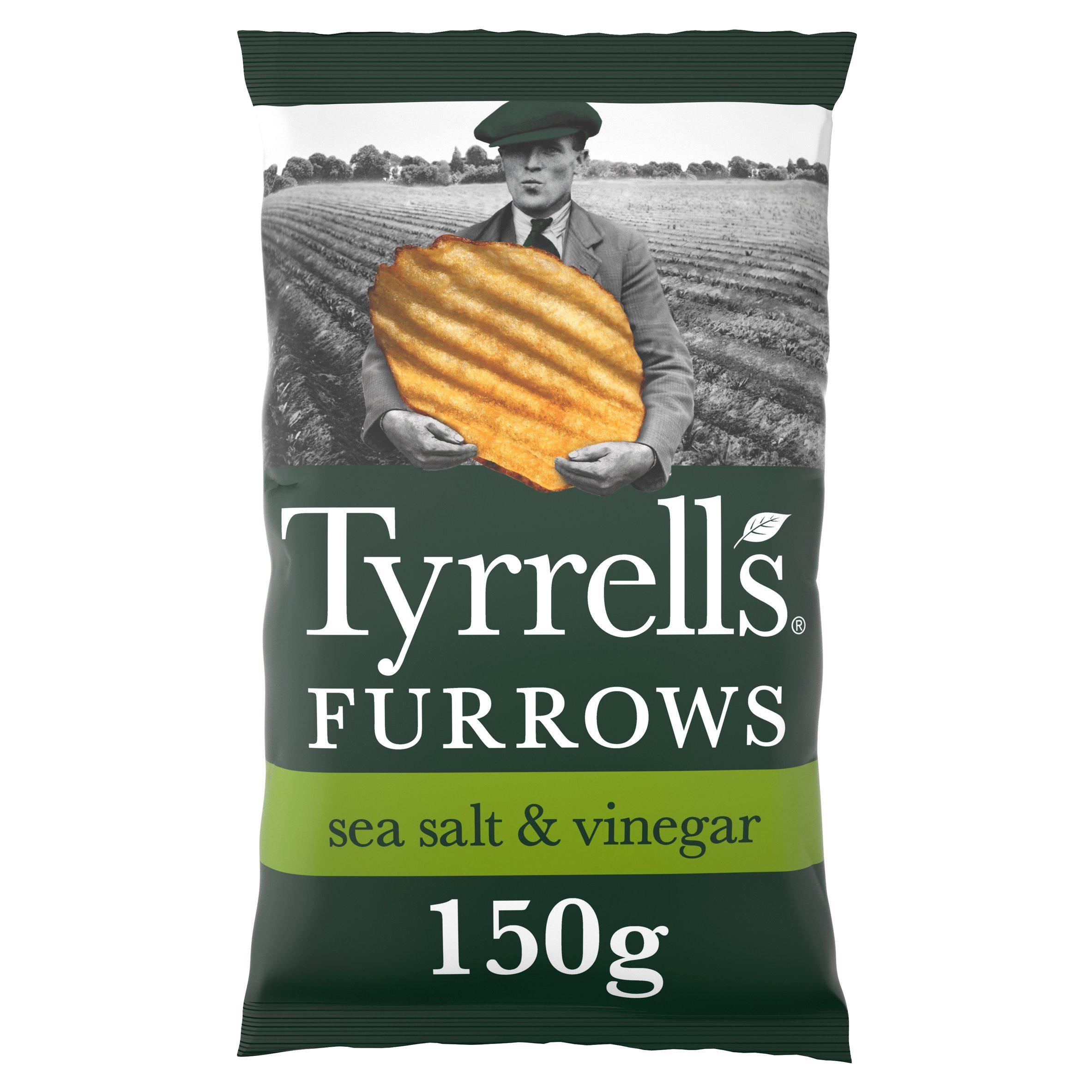 Tyrrells Furrows Sea Salt & Vinegar Sharing Crisps 150g GOODS Sainsburys   