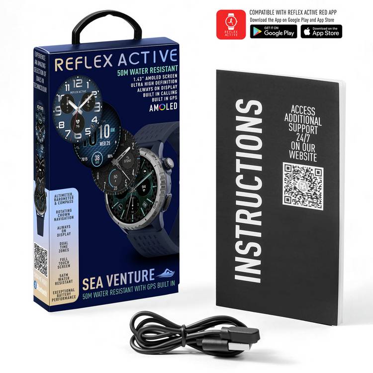 Reflex Active SeaVenture GPS smart watch blue, imported from the UK