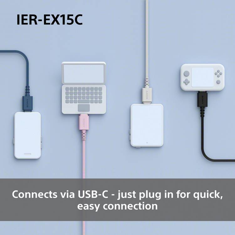 Sony IER-EX15C USB-C earphones white, UK version