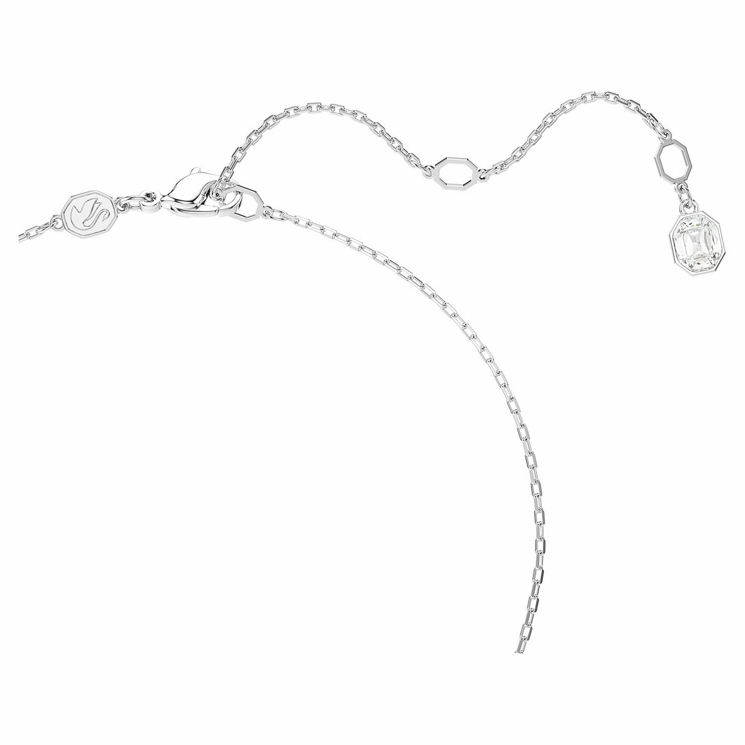 Swarovski rhodium-plated crystal pendant necklace adjustable chain (British brand)