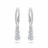 Swarovski rhodium plated crystal drop hoop earrings, imported from the UK