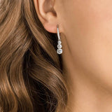 Swarovski rhodium plated crystal drop hoop earrings, imported from the UK