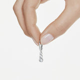 Swarovski rhodium plated crystal drop hoop earrings, imported from the UK