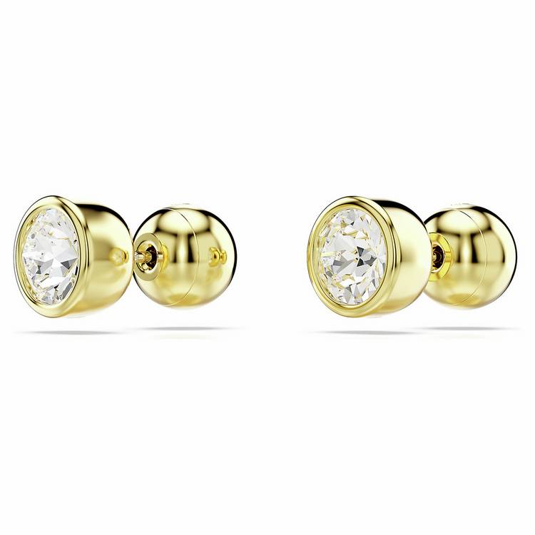 Swarovski gold tone plated crystal Imber stud earrings - British product