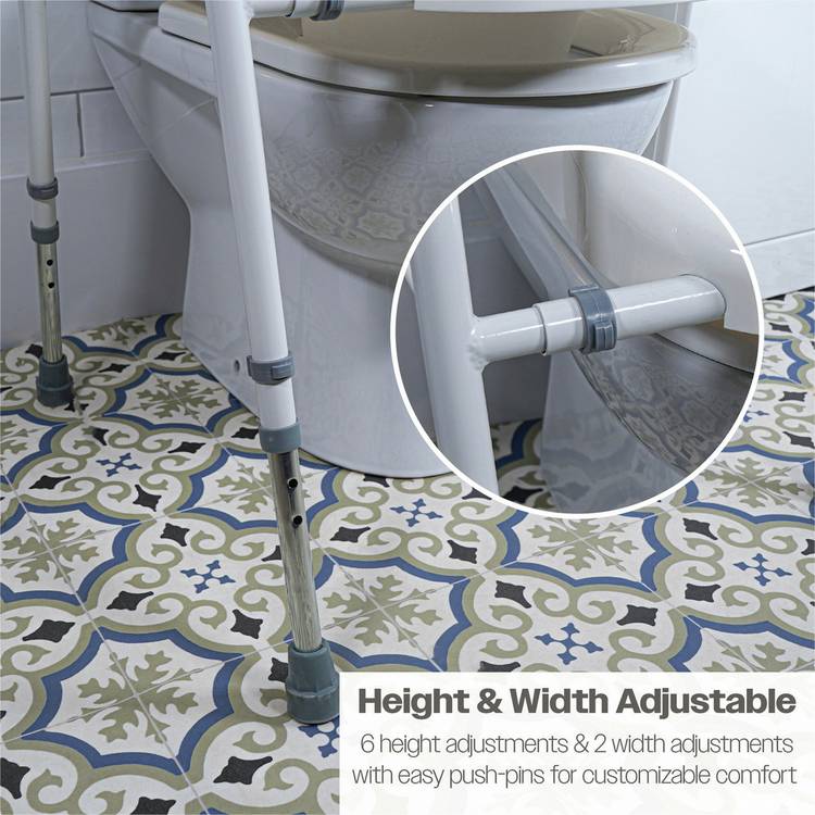 Aidapt President raised toilet seat and frame, UK version