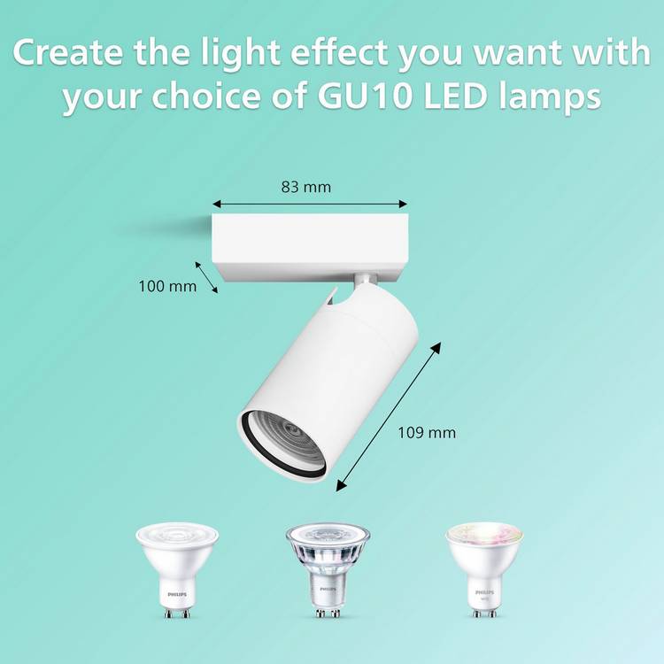 Philips Idris white metal spotlight (British brand)