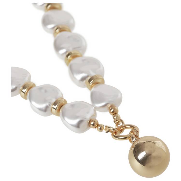 Liars & Lovers gold tone ball pendant pearl necklace - British product
