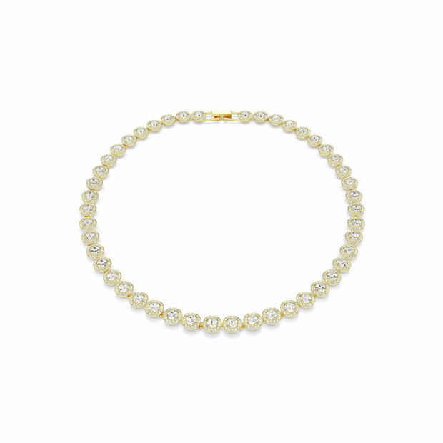 Swarovski gold tone plated crystal tennis necklace - British product