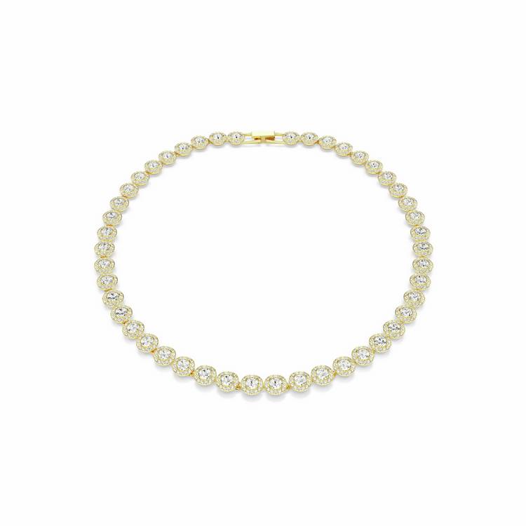 Swarovski gold tone plated crystal tennis necklace - British product