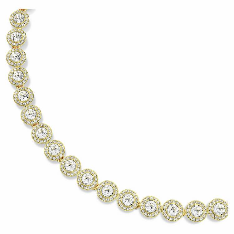 Swarovski gold tone plated crystal tennis necklace - British product