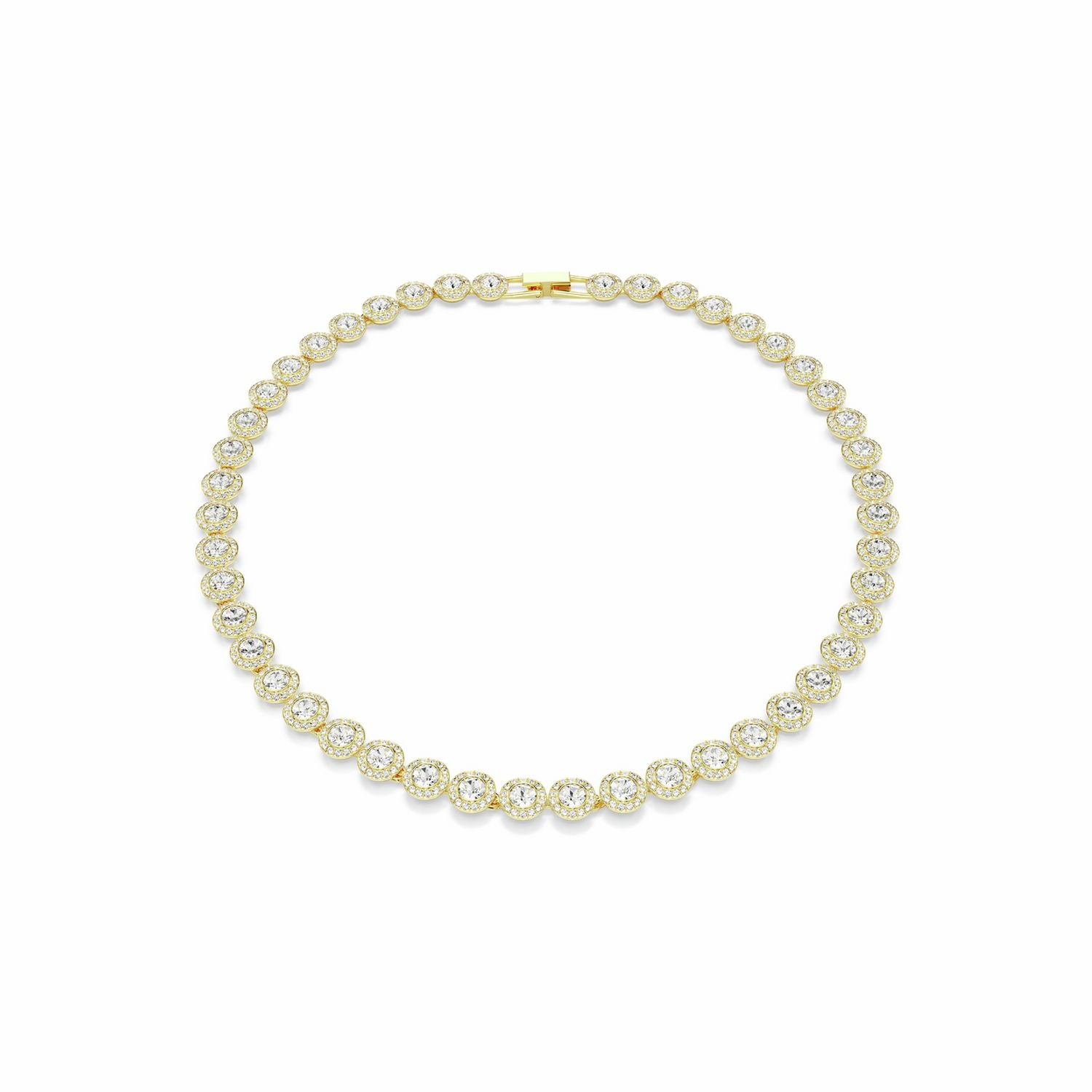 Swarovski gold tone plated crystal tennis necklace - British product