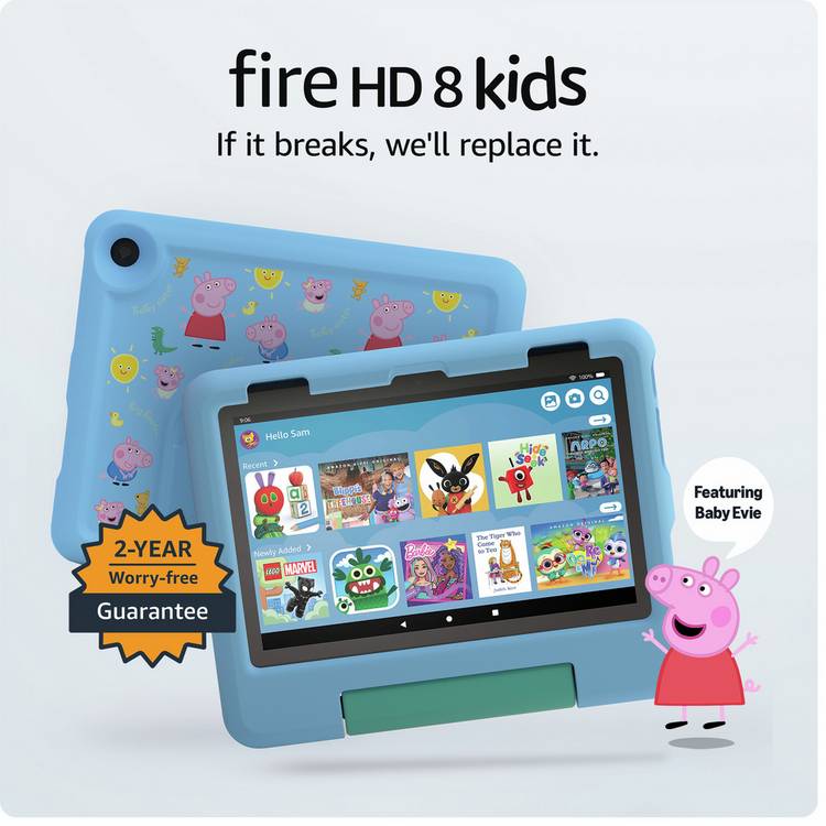Amazon Fire HD 8 Kids Peppa Pig tablet 32GB Blue - British product