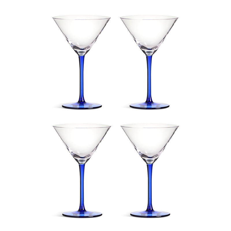 Habitat blue stem martini glasses set of 4, UK version