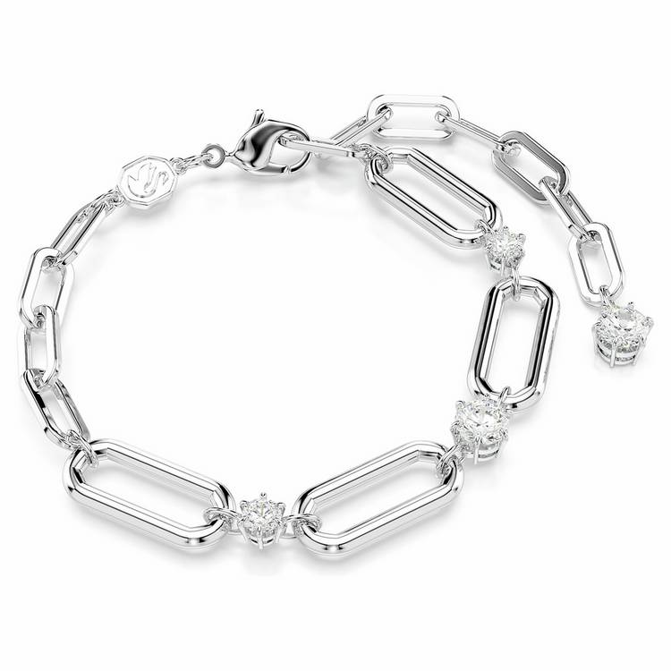 Swarovski rhodium plated crystal chain bracelet (British brand)
