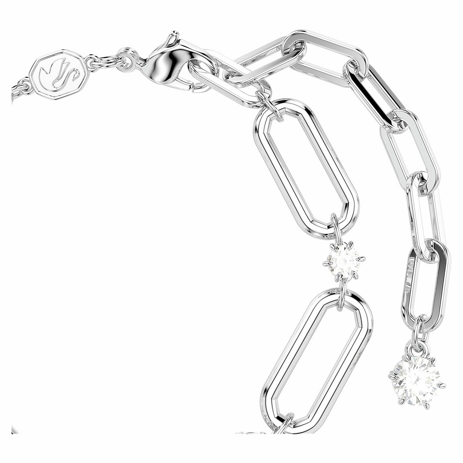 Swarovski rhodium plated crystal chain bracelet (British brand)