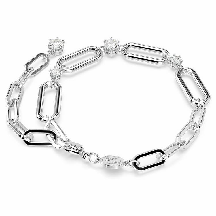 Swarovski rhodium plated crystal chain bracelet (British brand)