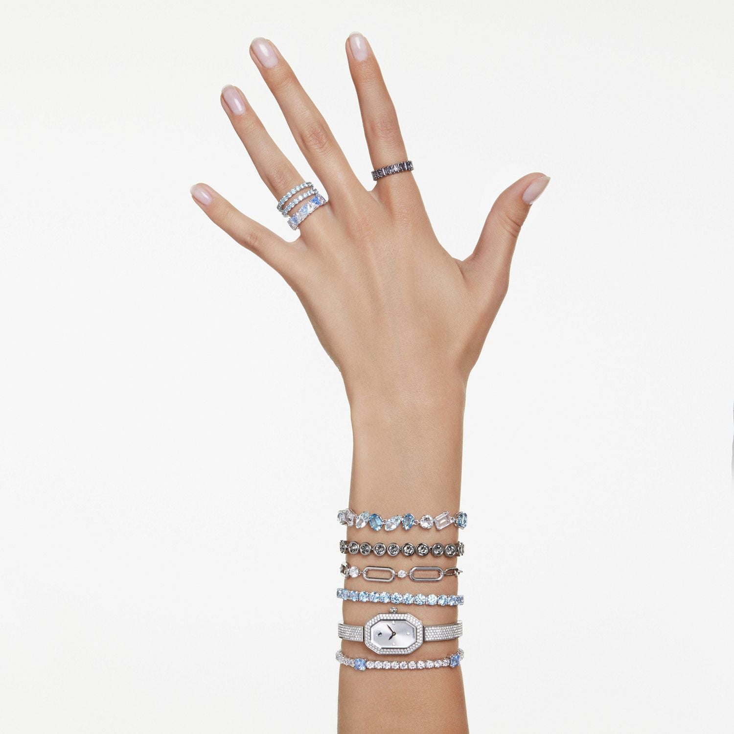 Swarovski rhodium plated crystal chain bracelet (British brand)