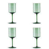 Habitat green ribbed wine glasses set of 4, imported from the UK