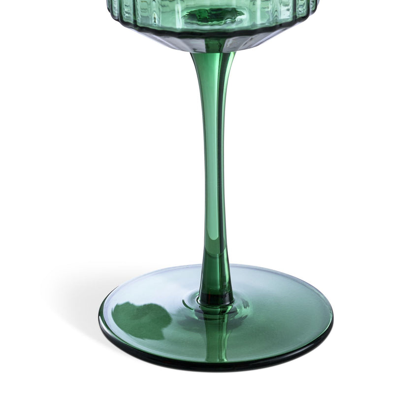 Habitat green ribbed wine glasses set of 4, imported from the UK