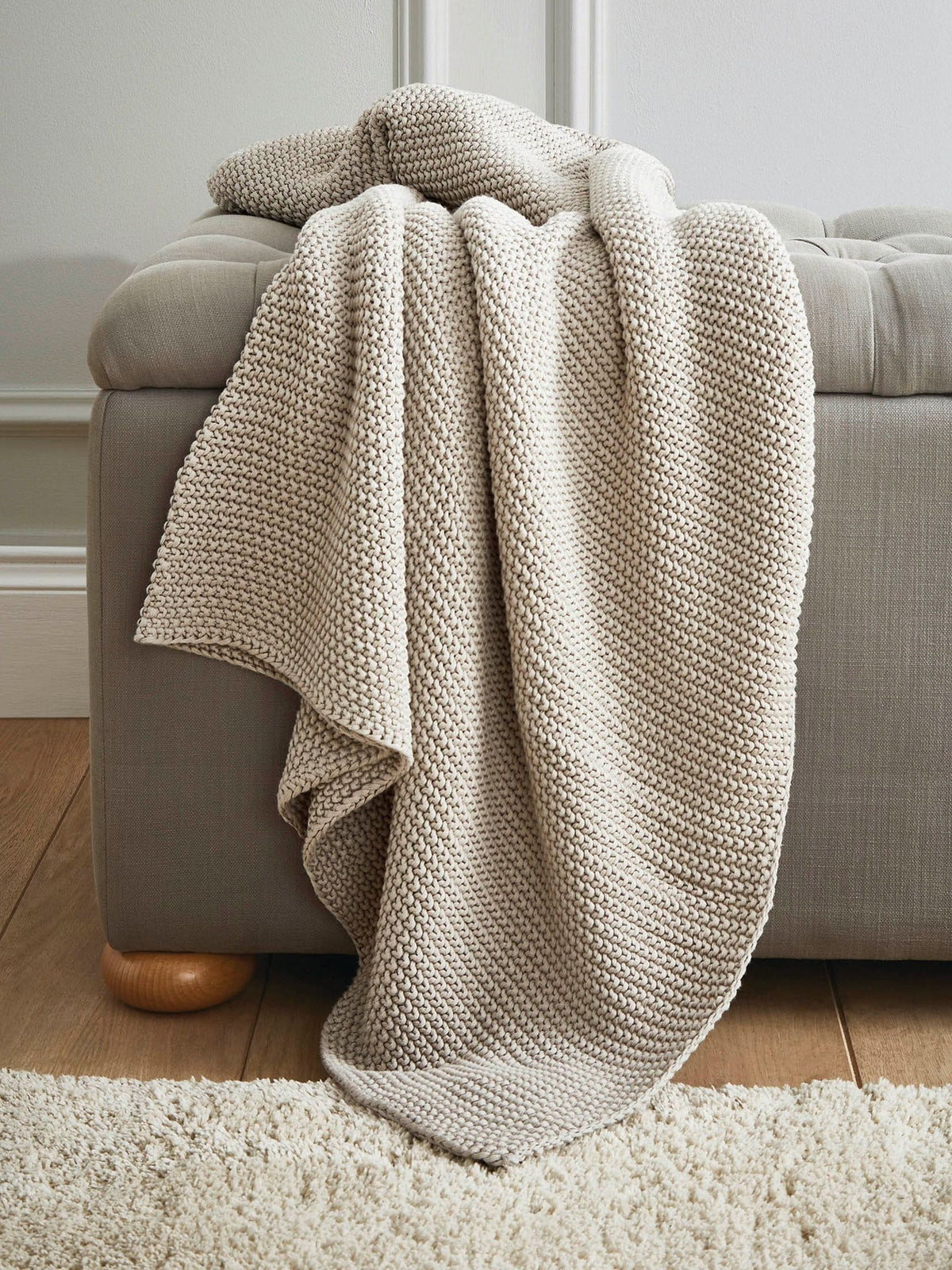 Laura Ashley Sage Green Parker Knitted Throw