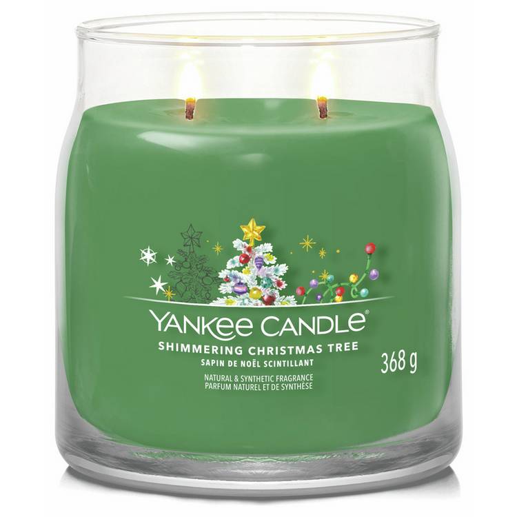 Yankee Candle medium jar candle Shimmering Christmas Tree - British product
