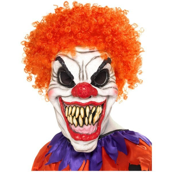 Smiffys Scary Clown Mask white red latex overhead, UK version