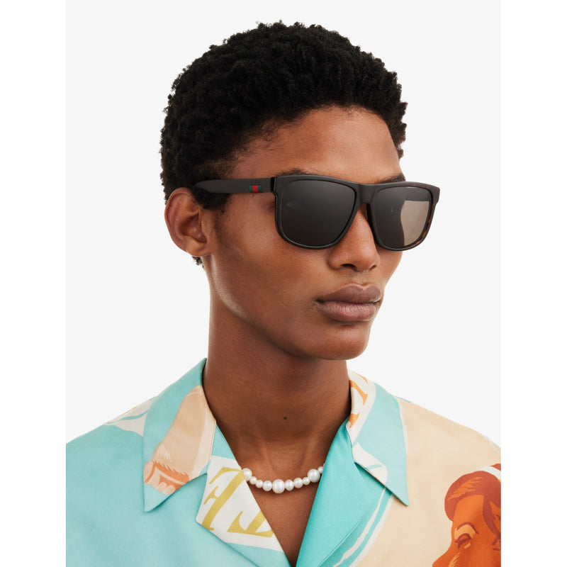 Gucci rectangle frame sunglasses slate grey lenses - British product