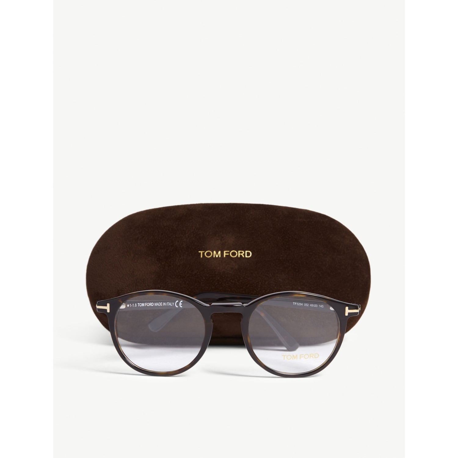 Tom Ford TF5294 round acetate glasses 14cm tortoiseshell - British product