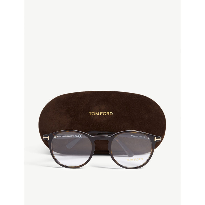Tom Ford TF5294 round acetate glasses 14cm tortoiseshell - British product