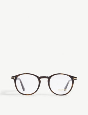 Tom Ford TF5294 round acetate glasses 14cm tortoiseshell - British product