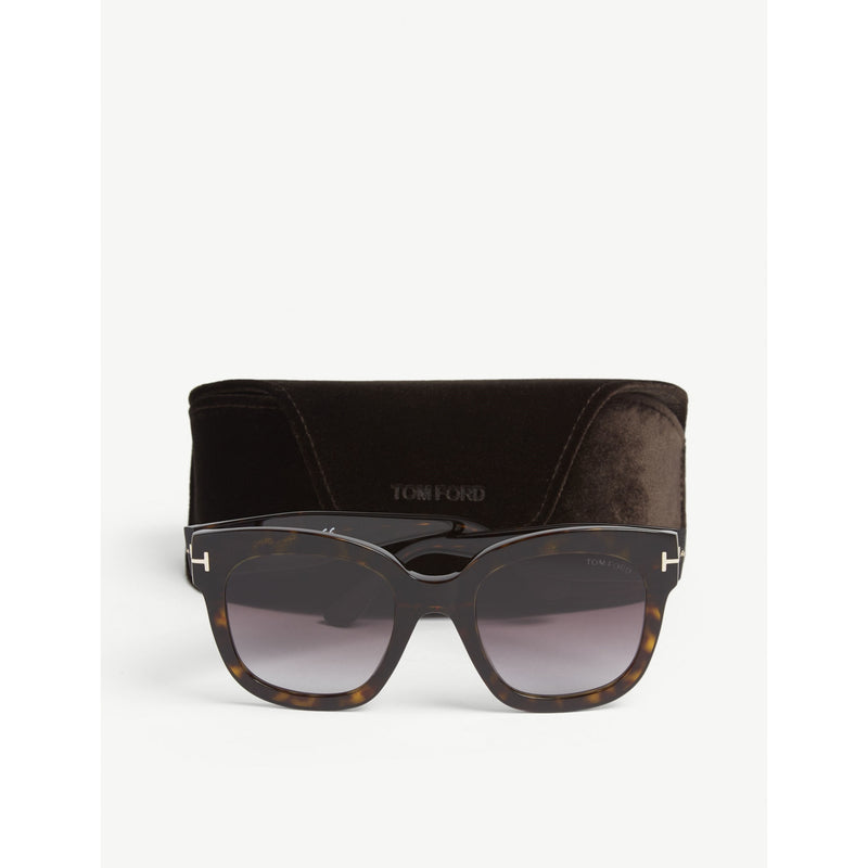 Tom Ford Beatrix square-frame sunglasses blue lenses, imported from the UK