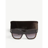 Tom Ford Beatrix square-frame sunglasses blue lenses, imported from the UK