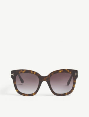 Tom Ford Beatrix square-frame sunglasses blue lenses, imported from the UK