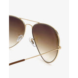 Gold Ray-Ban aviator sunglasses with brown lenses, imported from the UK