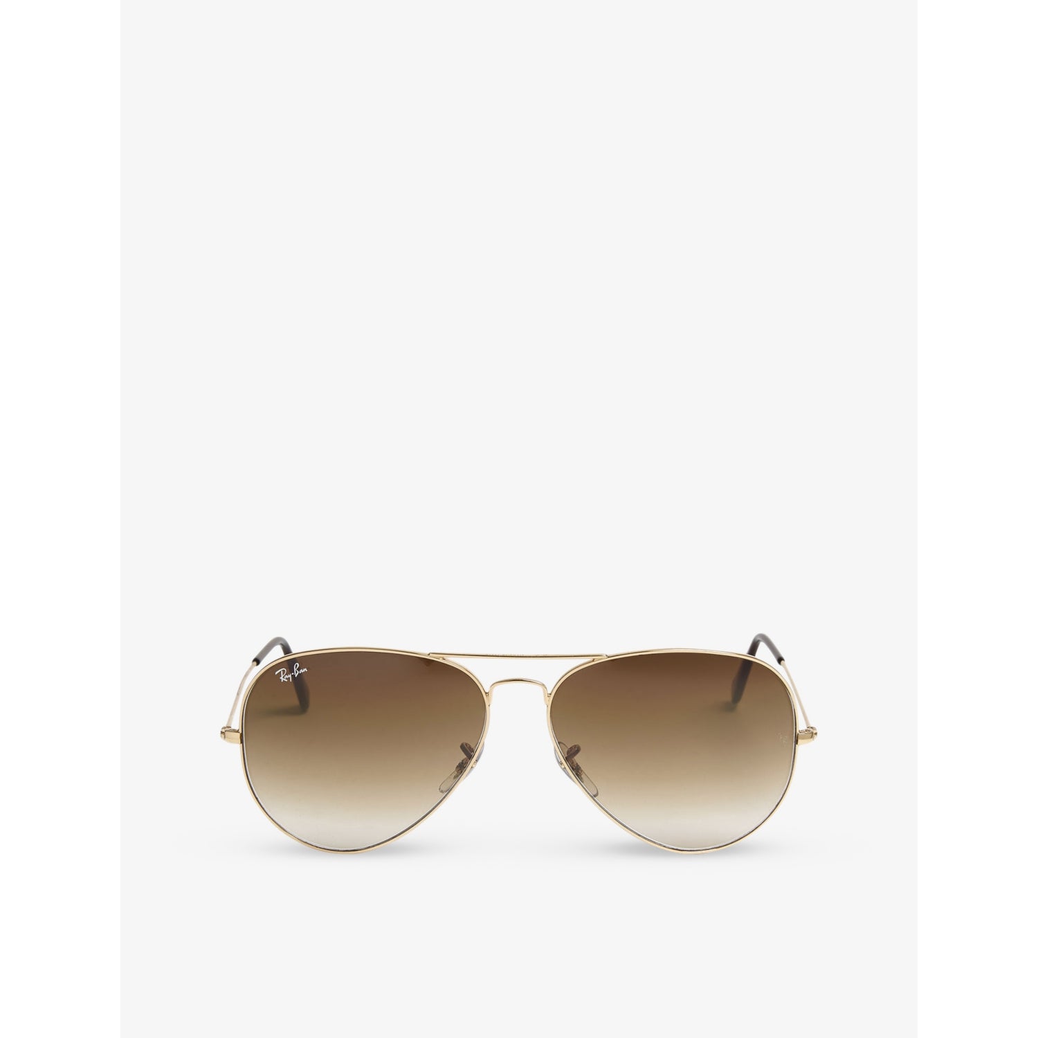 Gold Ray-Ban aviator sunglasses with brown lenses, imported from the UK