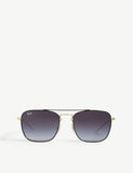 Ray-Ban square-frame sunglasses with blue-gradient lenses, UK version