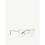 Ray-Ban Phantos metal half-frame glasses with clear lenses (British brand)