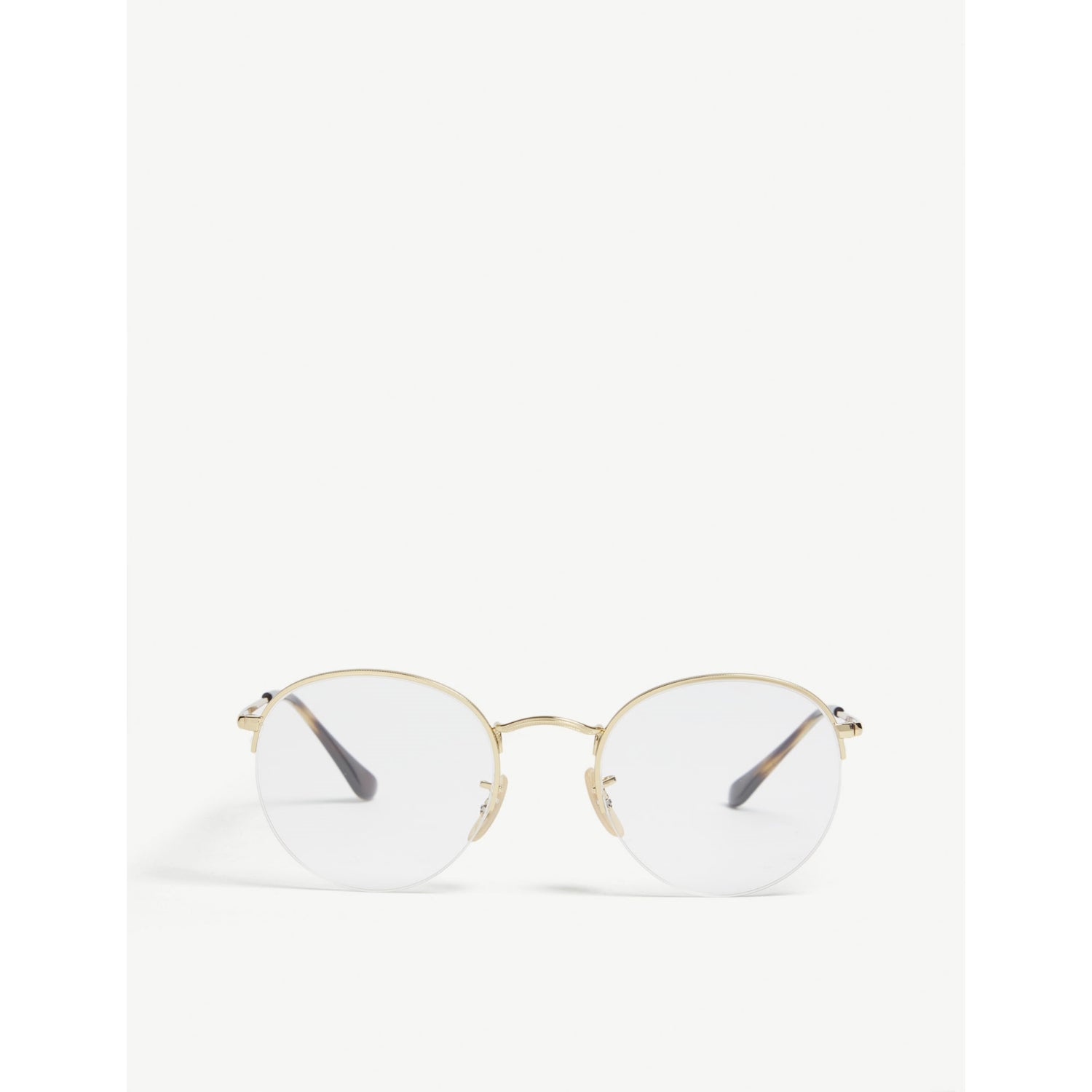 Ray-Ban Phantos metal half-frame glasses with clear lenses (British brand)