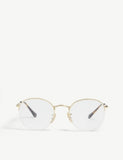 Ray-Ban Phantos metal half-frame glasses with clear lenses (British brand)