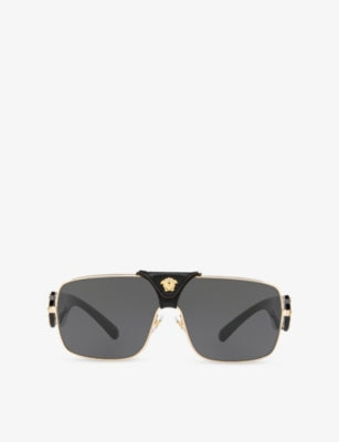 Versace aviator-frame glass and metal sunglasses - British product