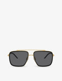 Dolce & Gabbana DG2220 square-frame metal sunglasses (British brand)