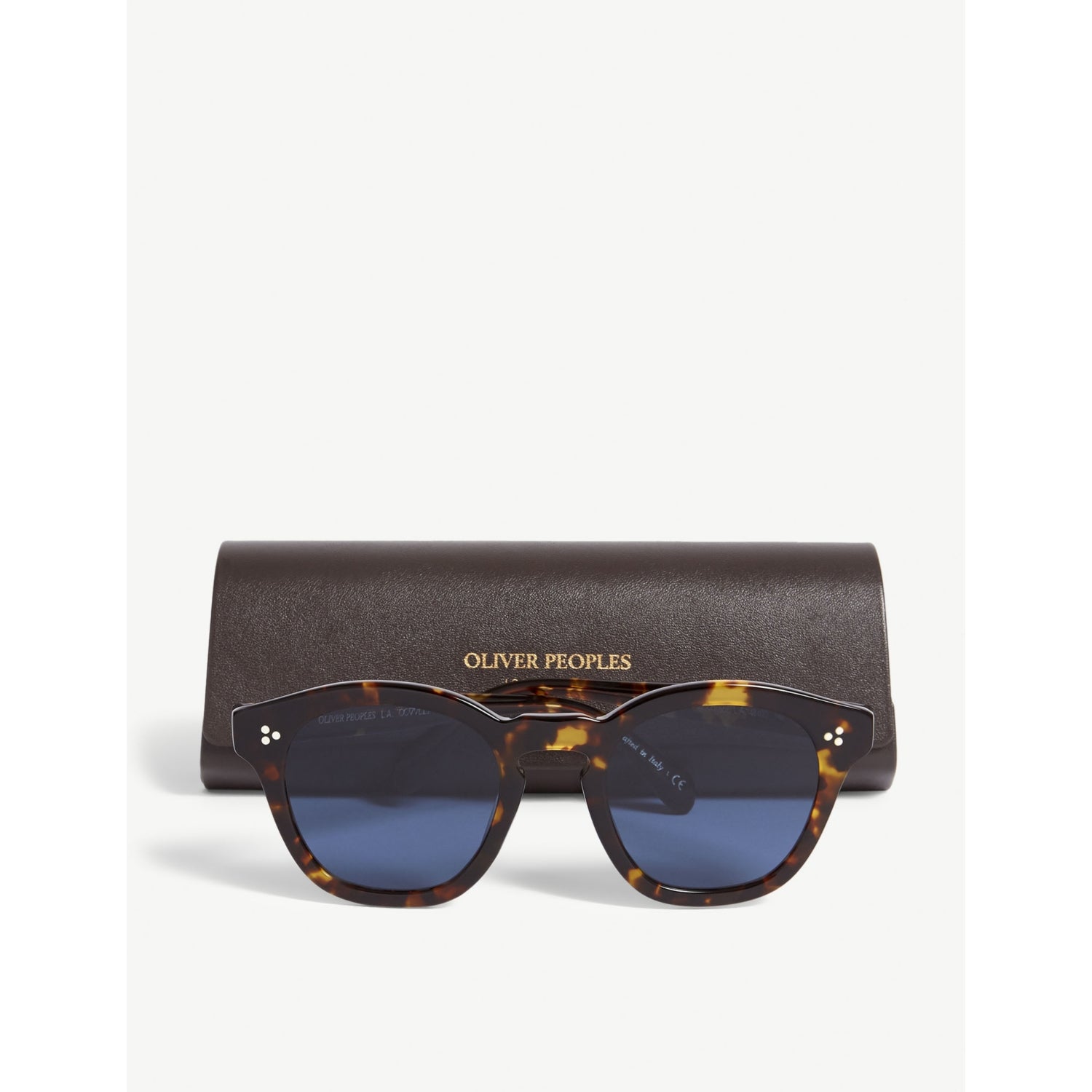 Oliver Peoples square-frame sunglasses in tortoiseshell with UV protection (British brand)