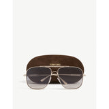 Tom Ford pilot sunglasses with gold frame and gradient lenses (British brand)