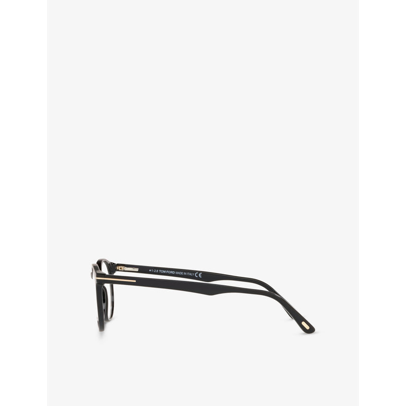 Tom Ford FT5557-B round acetate optical glasses with clear lenses (British brand)