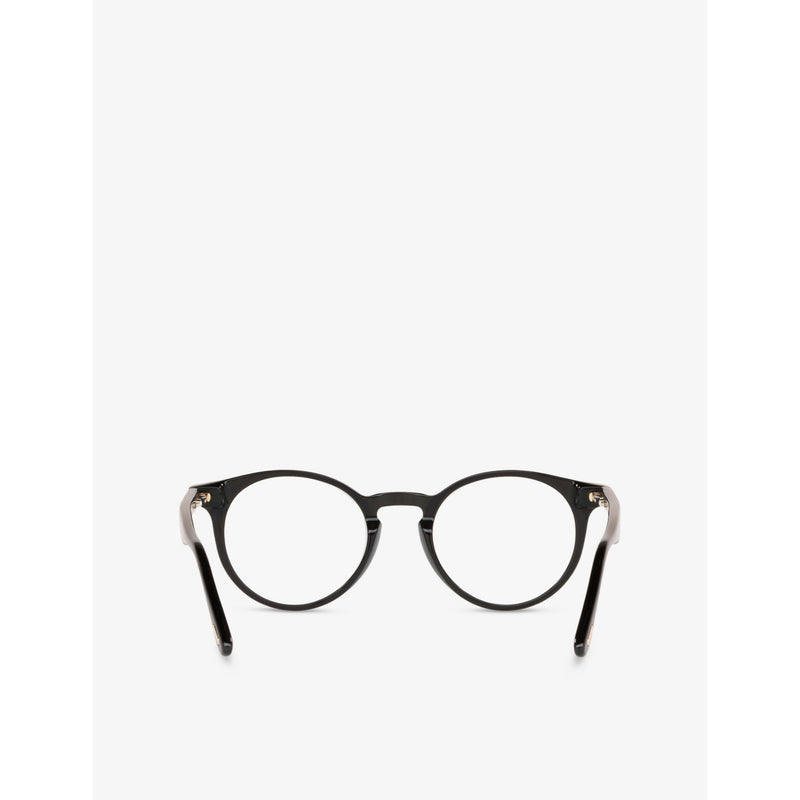 Tom Ford FT5557-B round acetate optical glasses with clear lenses (British brand)