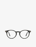 Tom Ford FT5557-B round acetate optical glasses with clear lenses (British brand)