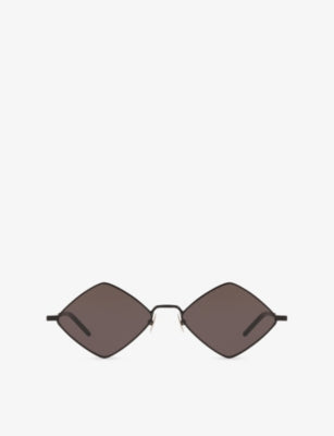 Saint Laurent Lisa diamond-frame metal sunglasses, UK version