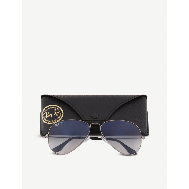 Ray-Ban aviator sunglasses gunmetal gradient blue 58mm (British brand)