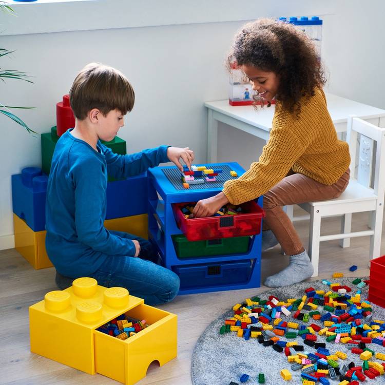 LEGO red brick drawer with four knobs, UK version